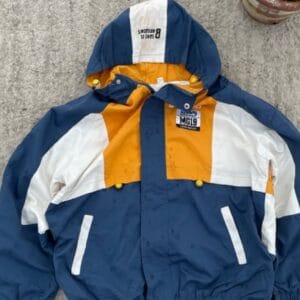 MG19 Colorblock Hooded Jacket — Blue/White/Yellow Vintage