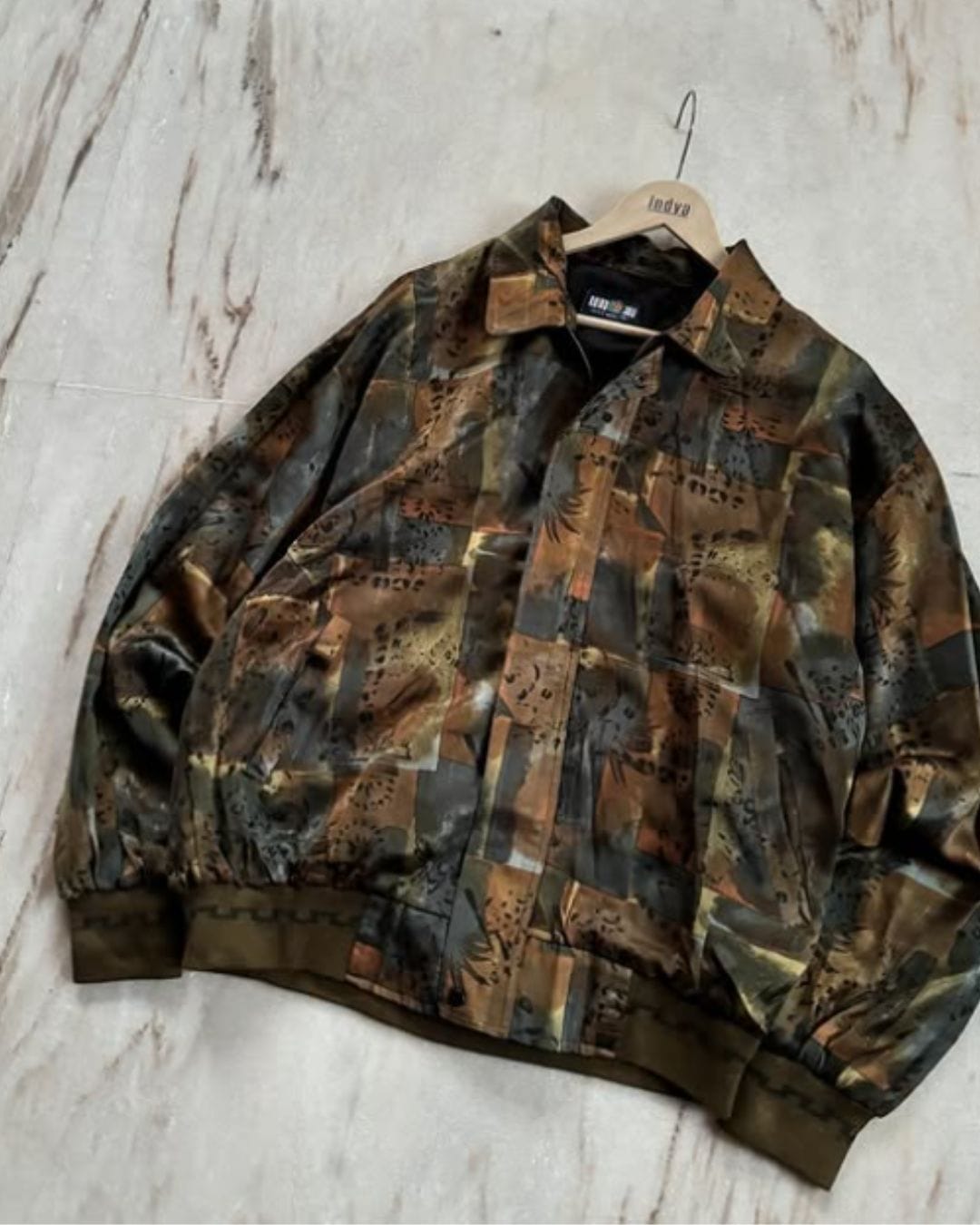 Azure Camouflage Zip-Up Jacket — Vintage Streetwear Edit