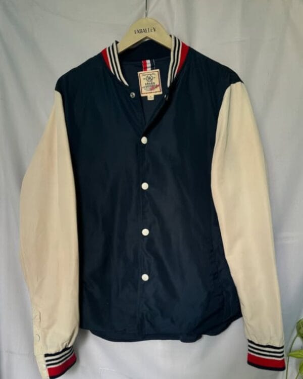 Family Varsity Jacket — Navy Body, Cream Sleeves Vintage Classic