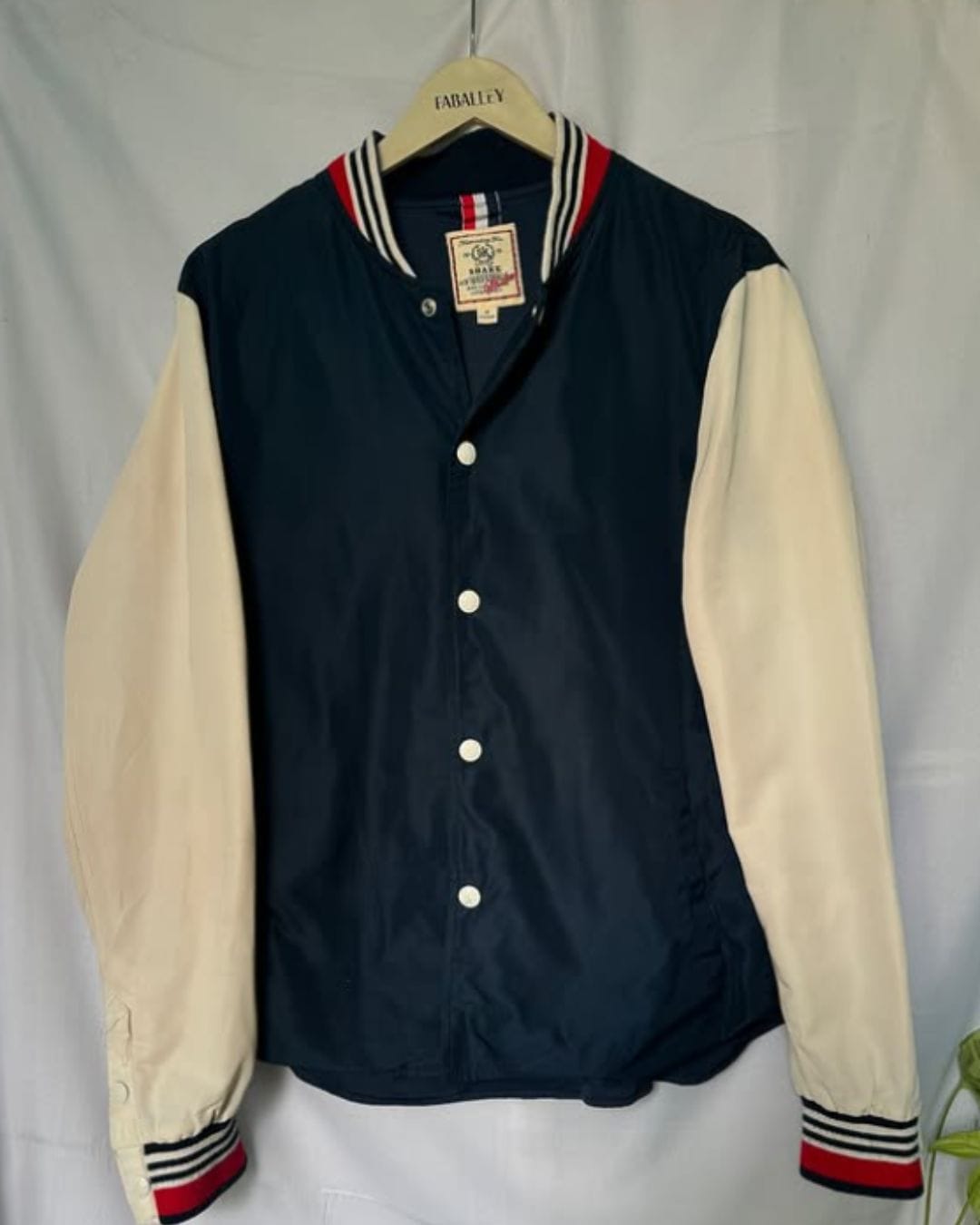 Family Varsity Jacket — Navy Body, Cream Sleeves Vintage Classic