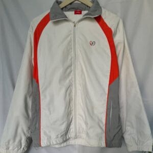 Heart Logo Panel Track Jacket — White/Red Sport Vintage