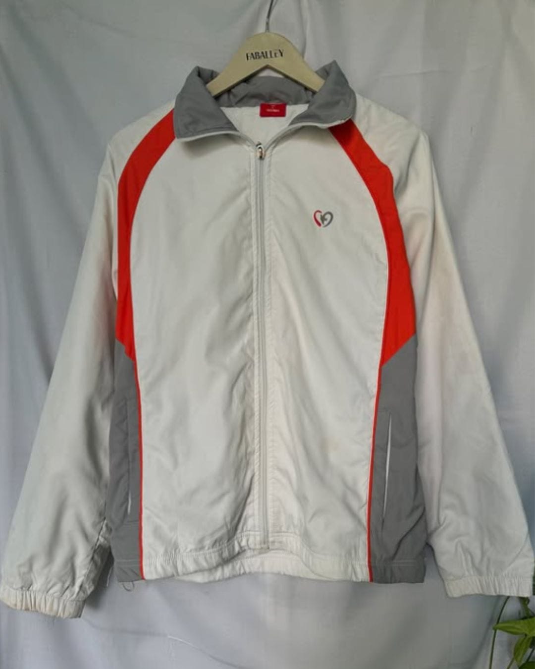 Heart Logo Panel Track Jacket — White/Red Sport Vintage