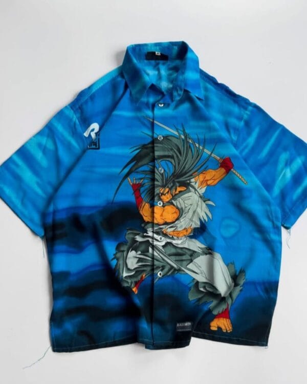 Black Smith Anime Shirt — Blue XL, Graphic Print Vintage