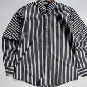 Polo Ralph Lauren Striped Oxford Shirt — Navy/White Classic