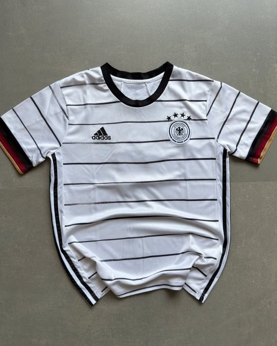Adidas Germany DFB Jersey — Classic White Striped Football Kit