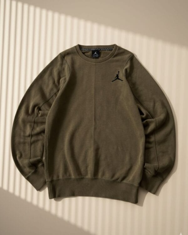 Jordan Khaki Crewneck Sweatshirt — Minimal Vintage Pullover
