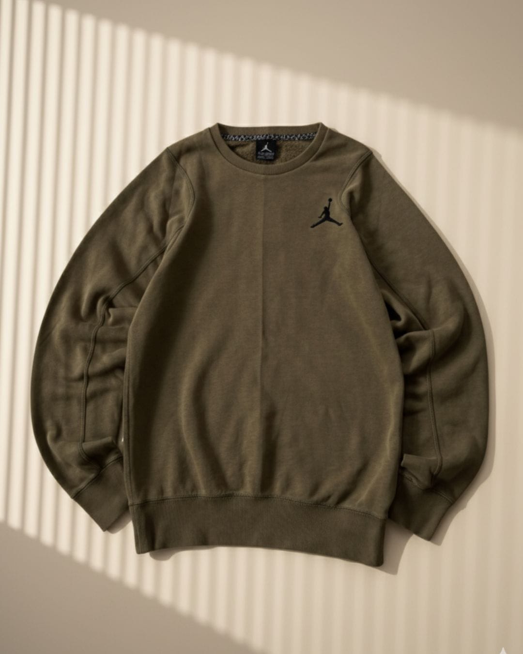 Jordan Khaki Crewneck Sweatshirt — Minimal Vintage Pullover